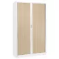 ARIV│Armoire rideau bicolore L 100-120 x H 198 cm│Décor bois/Acier
