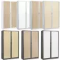 ARIV│Armoire rideau bicolore L 100-120 x H 198 cm│Décor bois/Acier