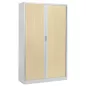 ARIV│Armoire rideau bicolore L 100-120 x H 198 cm│Décor bois/Acier