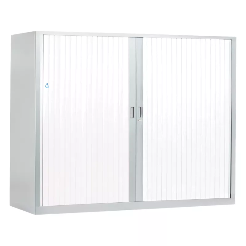 ARIV│Armoire rideau bicolore L 100-120 x H 105 cm│Décor bois/Acier