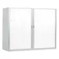ARIV│Armoire rideau bicolore L 100-120 x H 105 cm│Décor bois/Acier