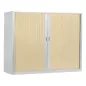 ARIV│Armoire rideau bicolore L 100-120 x H 105 cm│Décor bois/Acier