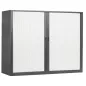 ARIV│Armoire rideau bicolore L 100-120 x H 105 cm│Décor bois/Acier