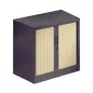 ARIV│Armoire rideau bicolore L 80 x H 71 ou 72.1 cm│Décor bois/Acier