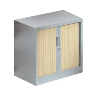 ARIV│Armoire rideau bicolore L 80 x H 71 ou 72.1 cm│Décor bois/Acier