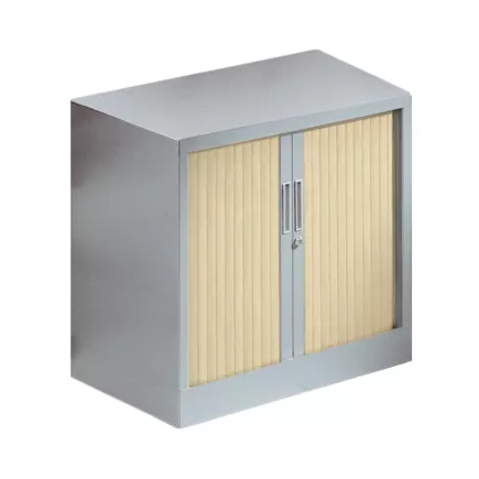 ARIV│Armoire rideau bicolore L 80 x H 71 ou 72.1 cm│Décor bois/Acier