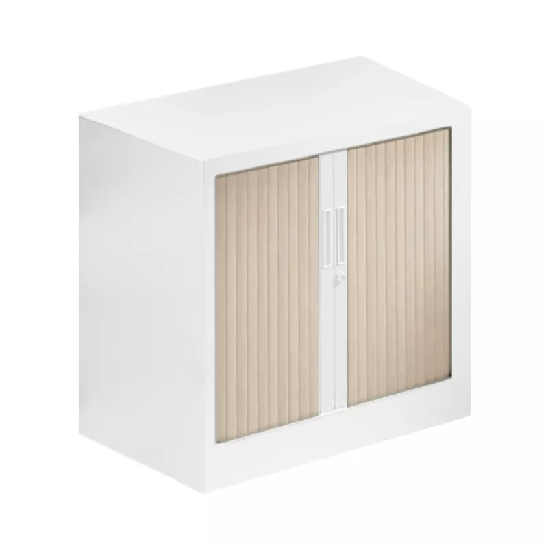 ARIV│Armoire rideau bicolore L 80 x H 71 ou 72.1 cm│Décor bois/Acier