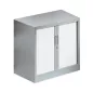 ARIV│Armoire rideau bicolore L 80 x H 71 ou 72.1 cm│Décor bois/Acier