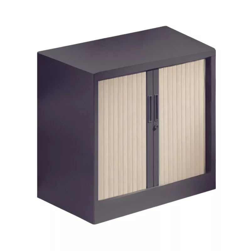 ARIV│Armoire rideau bicolore L 80 x H 71 ou 72.1 cm│Décor bois/Acier