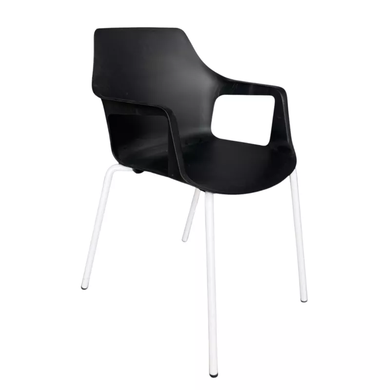 GELATI│Chaise 4 pieds tubes en acier│Noir/Blanc GELATI│Chaise 4 pieds tubes en acier│Noir/Blanc