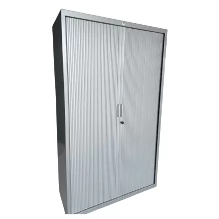 JG GROUP│Armoire rideau L120xH198 cm│Gris aluminium