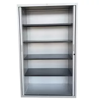 JG GROUP│Armoire rideau L120xH198 cm│Gris aluminium