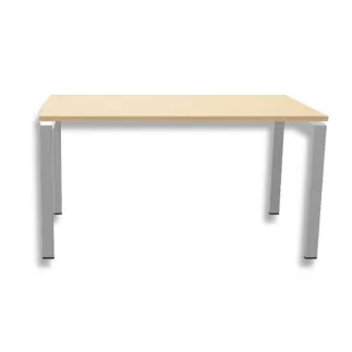CONECT│Bureau droit L 140 x 80│Chêne naturel - Gris aluminium