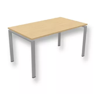 CONECT│Bureau droit L 140 x 80│Chêne naturel - Gris aluminium
