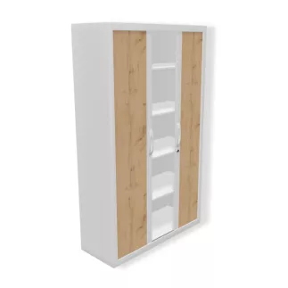 CORTINA│Armoire rideau L 120 x H 198 cm│Gris aluminium - rideaux acacia