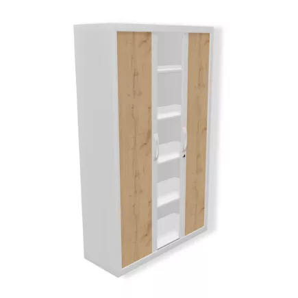 CORTINA│Armoire rideau L 120 x H 198 cm│Gris aluminium - rideaux acacia