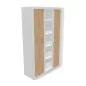 CORTINA│Armoire rideau L 120 x H 198 cm│Gris aluminium - rideaux acacia CORTINA│Armoire rideau L 120 x H 198 cm│Gris aluminium - rideaux acacia
