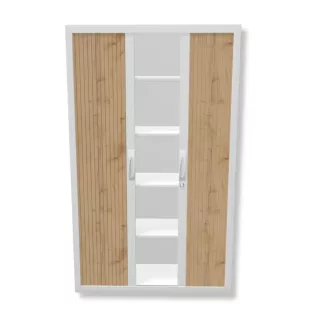 CORTINA│Armoire rideau L 120 x H 198 cm│Gris aluminium - rideaux acacia