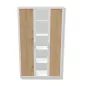 CORTINA│Armoire rideau L 120 x H 198 cm│Gris aluminium - rideaux acacia CORTINA│Armoire rideau L 120 x H 198 cm│Gris aluminium - rideaux acacia