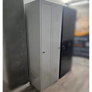 EOL│Vestiaire L 60 x p 50 x H 180 cm - 2 casiers - Industrie Propre │Gris clair