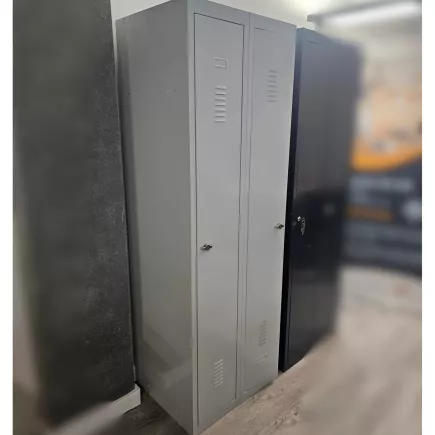 EOL│Vestiaire L 60 x p 50 x H 180 cm - 2 casiers - Industrie Propre │Gris clair