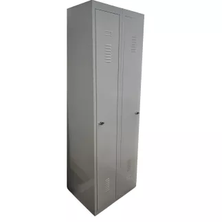 EOL│Vestiaire L 60 x p 50 x H 180 cm - 2 casiers - Industrie Propre │Gris clair