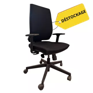 OPUS TISSU|Fauteuil de travail accoudoirs 3D|Noir