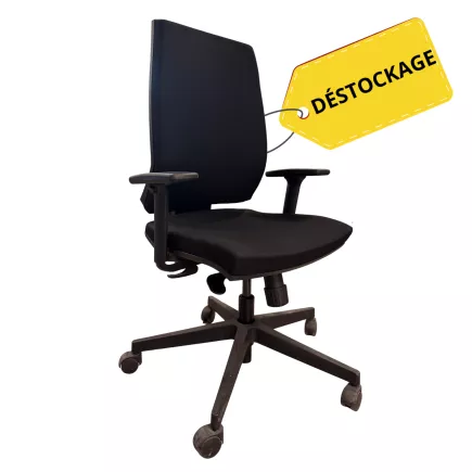 OPUS TISSU|Fauteuil de travail accoudoirs 3D|Noir