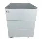 STEELCASE│Caisson sous bureau 3 tiroirs - 666│Profondeur 54 cm│Gris aluminium STEELCASE│Caisson sous bureau 3 tiroirs - 666│Profondeur 54 cm│Gris aluminium