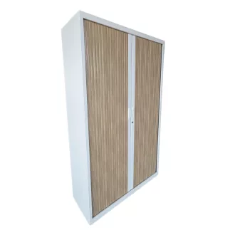 CORTINA│Armoire rideau L120xH198 cm│Blanc - rideaux bois naturel