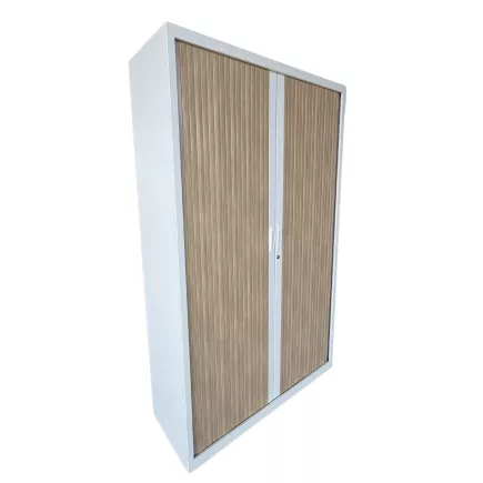 CORTINA│Armoire rideau L120xH198 cm│Blanc - rideaux bois naturel