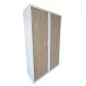 CORTINA│Armoire rideau L120xH198 cm│Blanc - rideaux bois naturel
