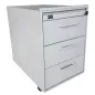 LO LISTA│Caisson sous bureau 9666 - 4 Tiroirs│Poignées carré│Profondeur 60 cm│Gris aluminium LO LISTA│Caisson sous bureau 9666 - 4 Tiroirs│Poignées carré│Profondeur 60 cm│Gris aluminium