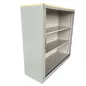 LO LISTA│Armoire rideau L 120 x H 115 cm│Gris alu/Erable blanc LO LISTA│Armoire rideau L 120 x H 115 cm│Gris alu/Erable blanc