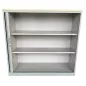 LO LISTA│Armoire rideau L 120 x H 115 cm│Gris alu/Erable blanc LO LISTA│Armoire rideau L 120 x H 115 cm│Gris alu/Erable blanc
