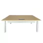 ALEA│Modèle Atreo│Bureau L 160 x p 80 cm x H Réglable│Petite trappe│Chêne clair/ Gris clair ALEA│Modèle Atreo│Bureau L 160 x p 80 cm x H Réglable│Petite trappe│Chêne clair/ Gris clair