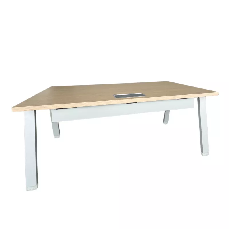 ALEA│Modèle Atreo│Bureau L 160 x p 80 cm x H Réglable│Petite trappe│Chêne clair/ Gris clair ALEA│Modèle Atreo│Bureau L 160 x p 80 cm x H Réglable│Petite trappe│Chêne clair/ Gris clair