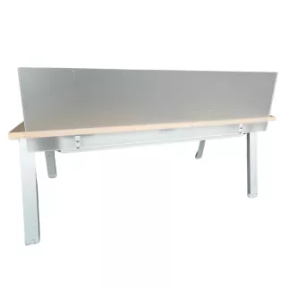 Pack ALEA│Modèle Atreo avec cloison│Bureau L 160 x p 80 cm x H Réglable│Petite trappe│Chêne clair/ Gris clair