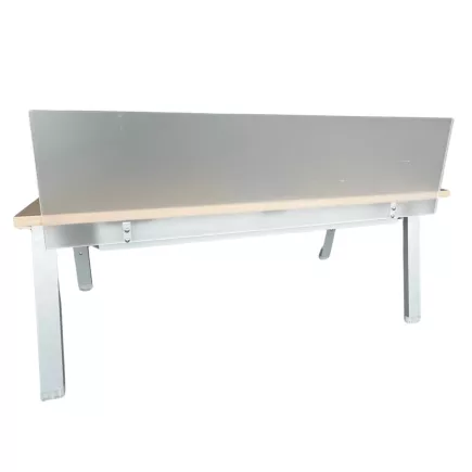 Pack ALEA│Modèle Atreo avec cloison│Bureau L 160 x p 80 cm x H Réglable│Petite trappe│Chêne clair/ Gris clair