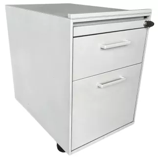 LO LISTA│Caisson sous bureau 964 - 3 Tiroirs │Profondeur 60 cm│Gris alu/Gris clair