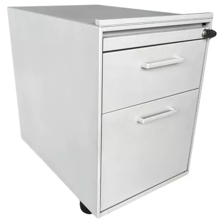 LO LISTA│Caisson sous bureau 964 - 3 Tiroirs │Profondeur 60 cm│Gris alu/Gris clair