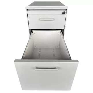 LO LISTA│Caisson sous bureau 964 - 3 Tiroirs │Profondeur 60 cm│Gris alu/Gris clair