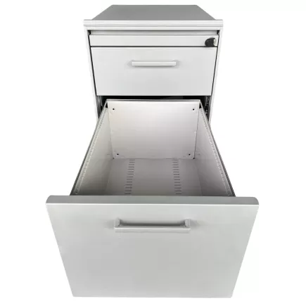 LO LISTA│Caisson sous bureau 964 - 3 Tiroirs │Profondeur 60 cm│Gris alu/Gris clair