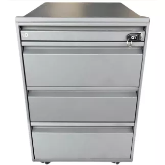 LO LISTA│Caisson sous bureau 9666 - 4 Tiroirs │Profondeur 60 cm│Gris anthracite/Gris clair