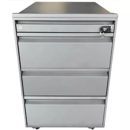 LO LISTA│Caisson sous bureau 9666 - 4 Tiroirs │Profondeur 60 cm│Gris anthracite/Gris clair