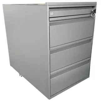 LO LISTA│Caisson sous bureau 9666 - 4 Tiroirs │Profondeur 60 cm│Gris anthracite/Gris clair