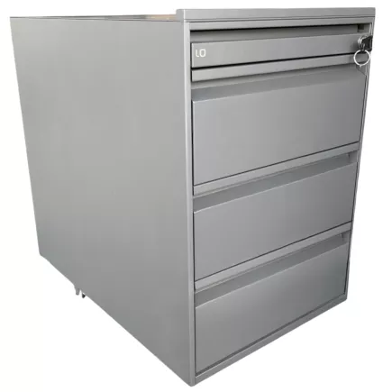 LO LISTA│Caisson sous bureau 9666 - 4 Tiroirs │Profondeur 60 cm│Gris anthracite/Gris clair