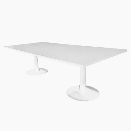 SANMA│Table de Conférence Tonneau 260x120 │Blanc/Pieds blanc