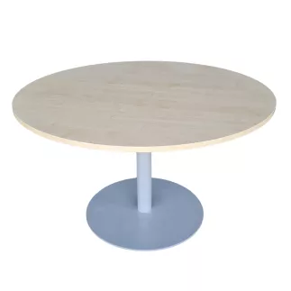 SANMA│Table ronde ø 120cm│Erable blanc / gris aluminium