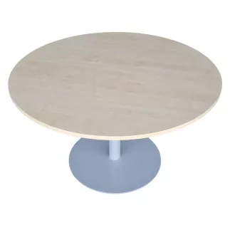 SANMA│Table ronde ø 120cm│Erable blanc / gris aluminium